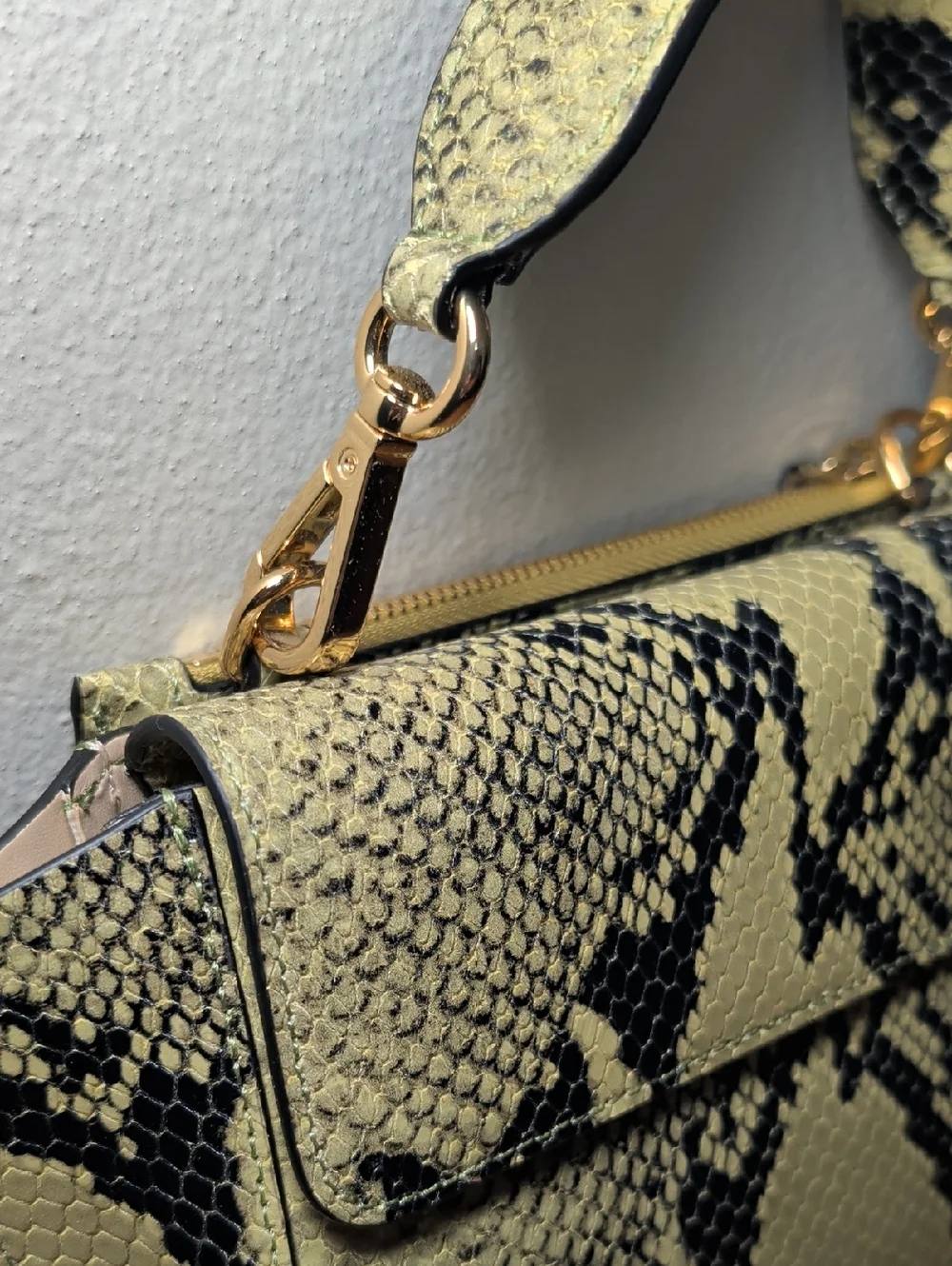 Wandler Hortensia Mini Bag in Beige Python Leather Snake-Embossed Top-Handle - Picture 3 of 7